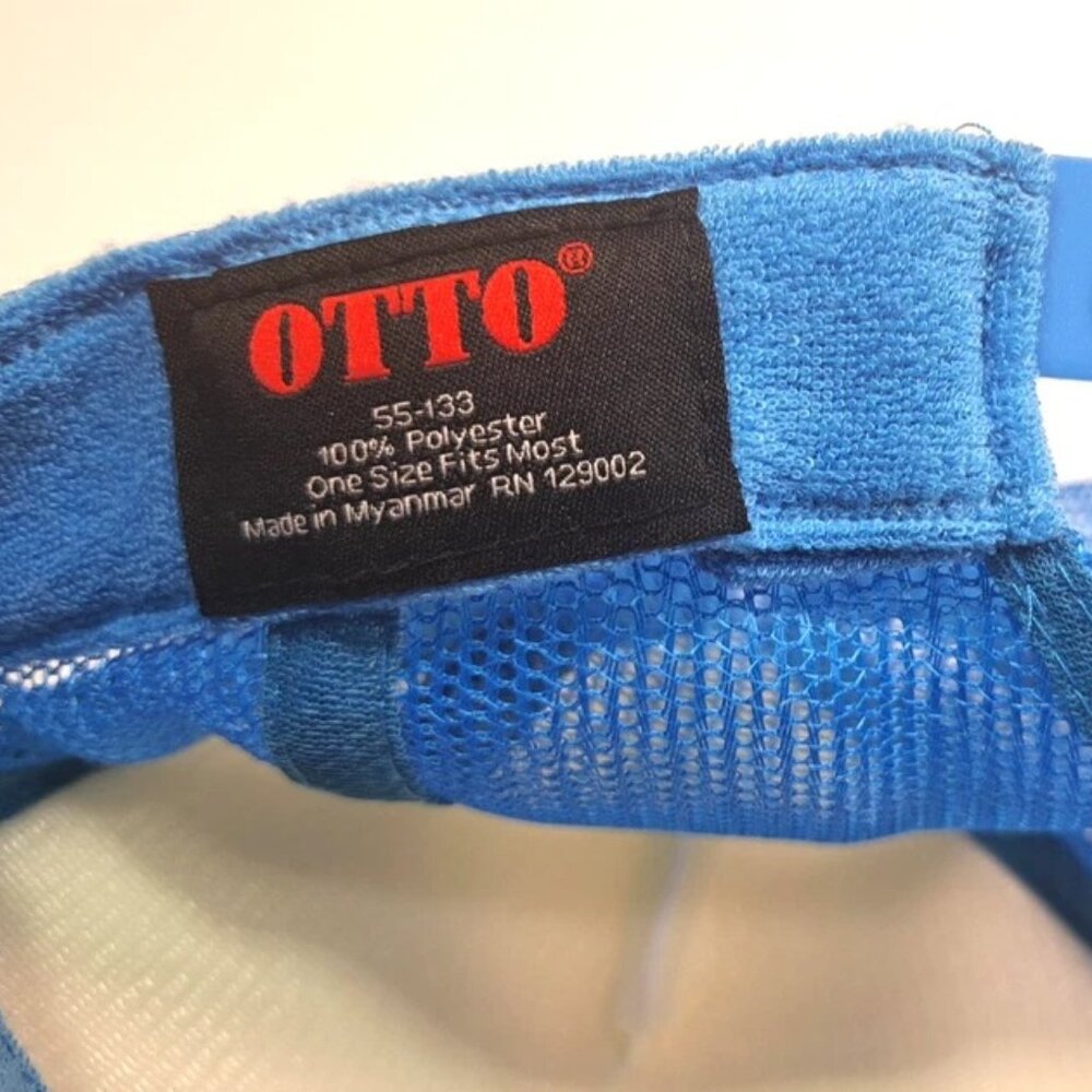 Otto Cap CW Snapback Adjustable Trucker Hat White/Blue Unisex Foam Crown Rope - Picture 9 of 9